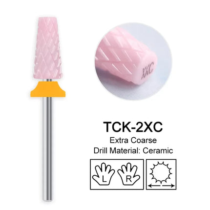Pink Ceramic Carbide Nail Drill Bits Milling Cutter For Gel Polish Remover Electric Nail Machine Polishing Peeling File Home Salon Manicure Pedicure Accessories