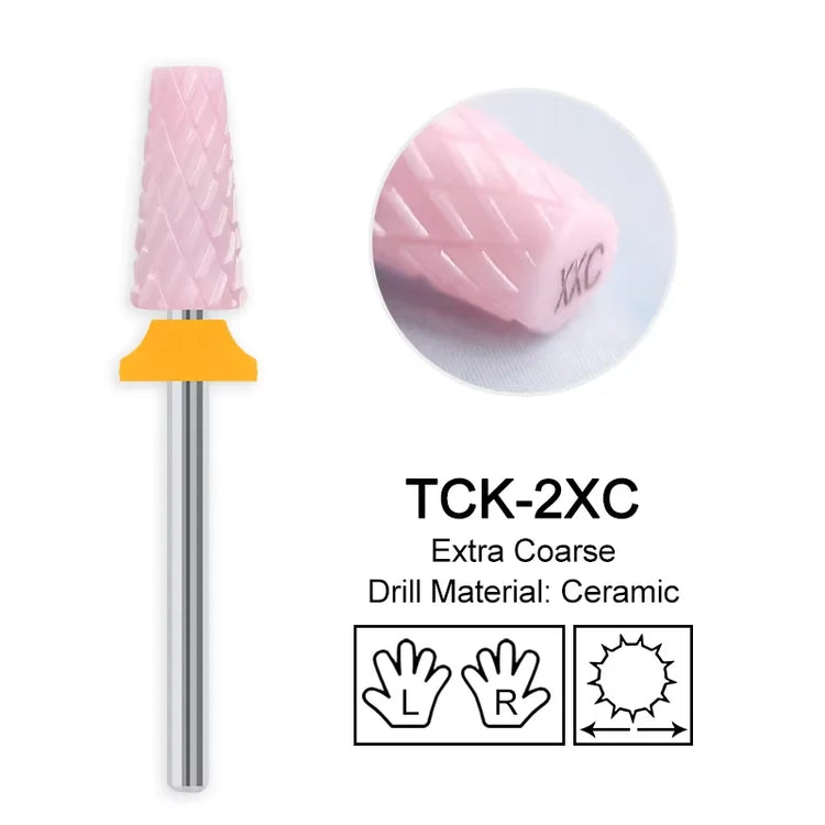 Pink Ceramic Carbide Nail Drill Bits Milling Cutter For Gel Polish Remover Electric Nail Machine Polishing Peeling File Home Salon Manicure Pedicure Accessories