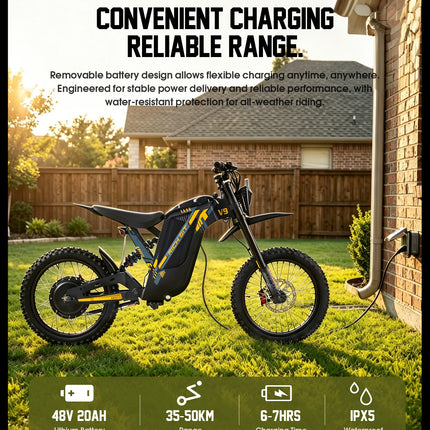 Bicicletta Elettrica da Montagna RICH BIT V9 Ultra, 48V 1500W (Picco 2500W), Batteria al Litio 20Ah, E-Bike ad Alta Velocità 60KM/H, Freno a Disco Idraulico, Bicicletta Fuoristrada a Lunga Autonomia