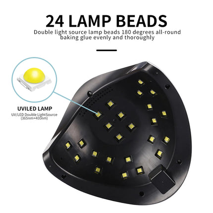 LIMEGIRL Rofessional 24LED Nail Lamp with LCD Display & Sensor Suitable for /LED Nail Polish, 4 Timer Settings, Instant Nail Dryer for Gel Polish, Lamp for Home Salon, Nail Glue Tool, No Adapter Required Gift for DIY