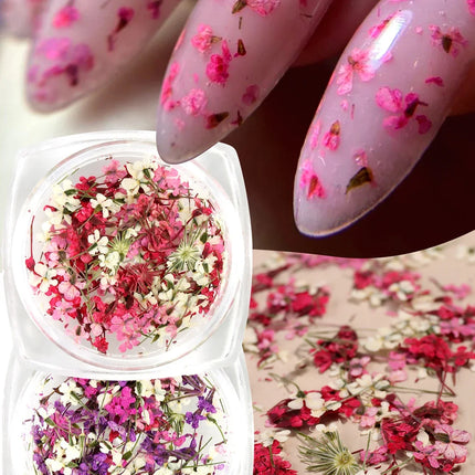 3D Mix Colors Flower Nail Art Sticker Resin - Summer Natural Minced Flowers Decal for Nails Art Accessories&Applique DIY Craft