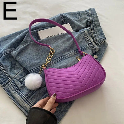 Mini Women Shoulder Bags Fashion Felt Women's Bag Design Advanced Underarm Handbags Mini Saddle Bag PlatiNum