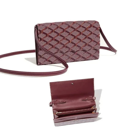 Borsa a Tracolla Lunga con Motivo a Quadretti Retrò, Tracolla Sottile Rimovibile, Porta Carte Multiplo, Tasca Portamonete con Cerniera, Borsetta Piccola alla Moda per Uso Quotidiano