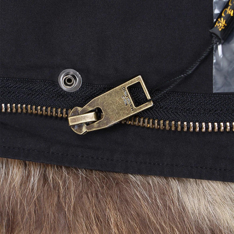 Maomaokong Natural Fur Lining Real Fur Coat Winter Jacket Women Raccoon Fur Collar Warm Thick Parkas Female Clothing