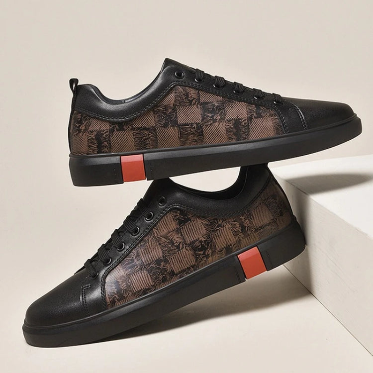 Europe New Shoes for Men Genuine Leather Casual Shoes Cool Black Flat Skateboard Shoes Street Fashion Sneakers