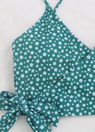 Costume da bagno bikini da donna verde a pois a vita alta brasiliano push-up con lacci e bendaggio, nuovo modello 2026, per la spiaggia PlatiNum
