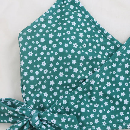 Costume da bagno bikini da donna verde a pois a vita alta brasiliano push-up con lacci e bendaggio, nuovo modello 2026, per la spiaggia PlatiNum