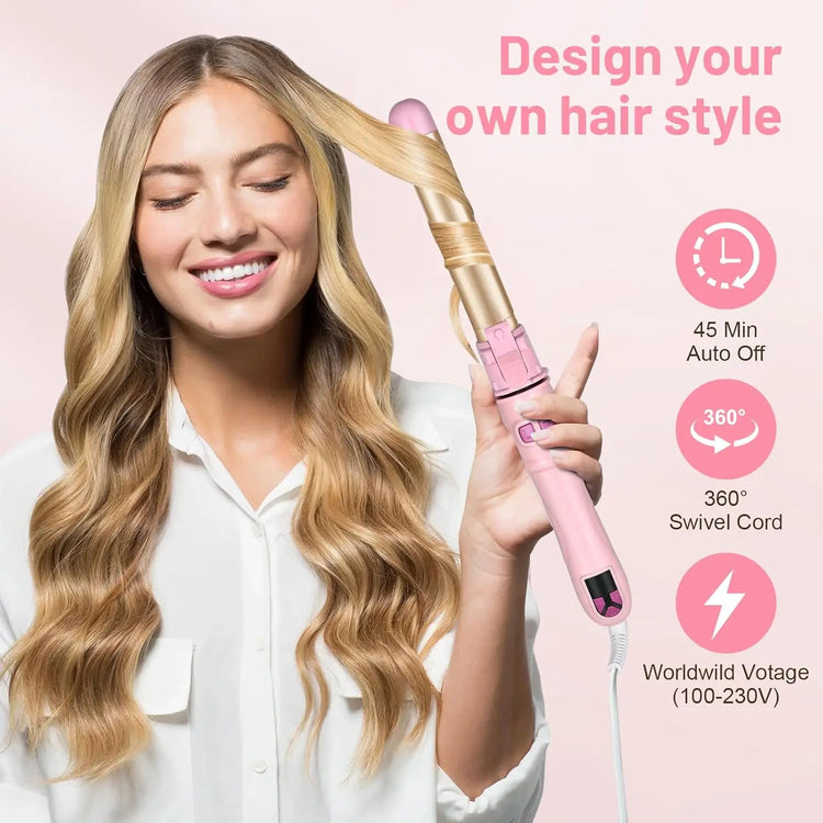 Automatic Curling Iron Hair Curler Electric Negative Ion Auto Rotating Curling Tool 1.1 Inches Barrel Suitable for All Hair Type