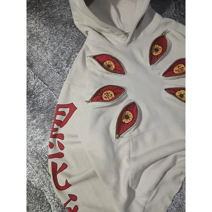 Men New Punk Six Eyes Multi Zipper Hoodies Cool Design Sweatshirt Y2k Streetwear Oversized Casual Fashion Couples Anime Hoodie﻿
