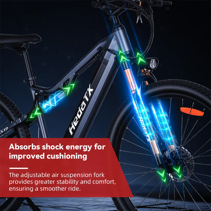 Bicicletta elettrica Heda TX19 1000W 48V 19.2AH Batteria al litio Freno a disco idraulico Pneumatici da 29 pollici Bicicletta elettrica da montagna per adulti