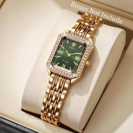Orologi da donna rettangolari alla moda Orologio da donna al quarzo con strass Orologio da polso con cinturino Reloj Mujer (senza scatola) platinumshop
