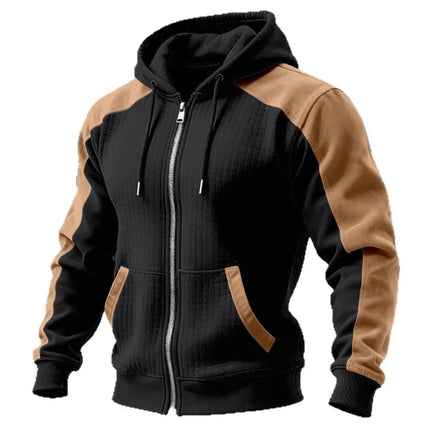 2026 New Winter and Autumn Men's Double-Layered Insulated Thick Hooded Coat, Comfortable Cardigan with Zipper Closure Jacket