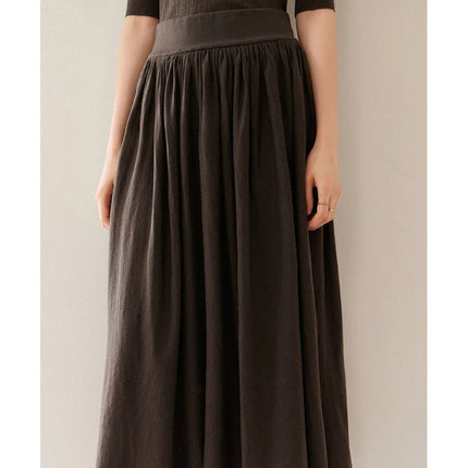Women's Clothes High-quality Cashmere Skirts Fashionable Mulberry Silk Knitted A-line Skirts Women's High-waisted Umbrella Skirt PlatiNum