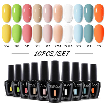 NAILCO 15ml Green Blue Series UV Nail Gel Polish Blue Colors UV&LED Gel Varnish Red Soak Off Semi Permanent LED Nail Gel Varnish