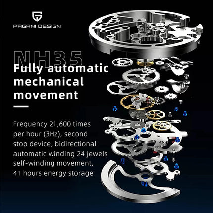 PAGANI DESIGN 38MM NH35 PD1717 V2 Orologi meccanici automatici da uomo Orologio da polso da uomo in acciaio inossidabile impermeabile con zaffiro 200 m impermeabile