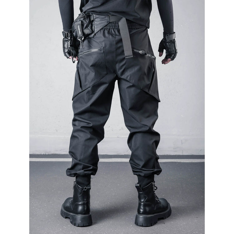 2026 New Streetwear Joggers Pants Men's Multi-Pockets Tactical Cargo Pant Black Utility Work Elastic Waist Casual Trousers