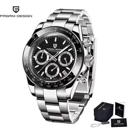 PAGANI DESIGN V2 Orologio da uomo al quarzo con movimento VK63, vetro zaffiro, acciaio inossidabile, impermeabile fino a 100 m, orologio sportivo da uomo PD1644