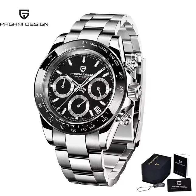 PAGANI DESIGN V2 Orologio da uomo al quarzo con movimento VK63, vetro zaffiro, acciaio inossidabile, impermeabile fino a 100 m, orologio sportivo da uomo PD1644