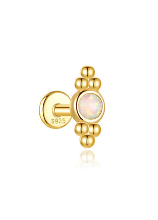 CANNER 1PC 925 Sterling Silver Exquisite Crown Opal Piercing Earring for Women Ear Studs Cartilage Earring Body Jewelry Gift PlatiNum