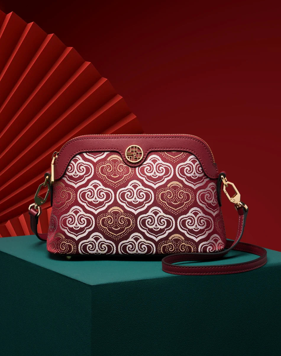 Limited Hot Chinese Style Cow Leather Women Messenger Bag Soft Skin Soft Embroidery Crossbody Bags Purses Royal Stylish #SC1600