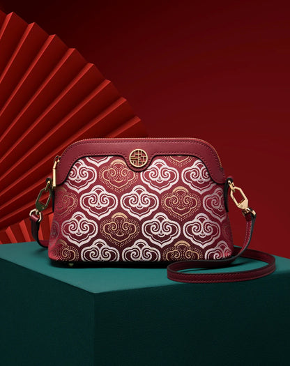 Limited Hot Chinese Style Cow Leather Women Messenger Bag Soft Skin Soft Embroidery Crossbody Bags Purses Royal Stylish #SC1600