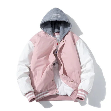 Winter Varsity Jacket Men Women Streetwear Basketball Jacket Fashion Casual Thick Parkas Men Korean Patchwork Couple Coat Button