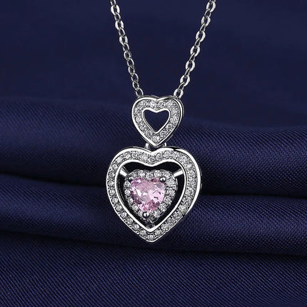 925 Sterling Silver Necklace For Women Round Pendent Sparkling Pave CZ Necklace Fashion Anniversary Birthday Jewelry Gifts N325 PlatiNum