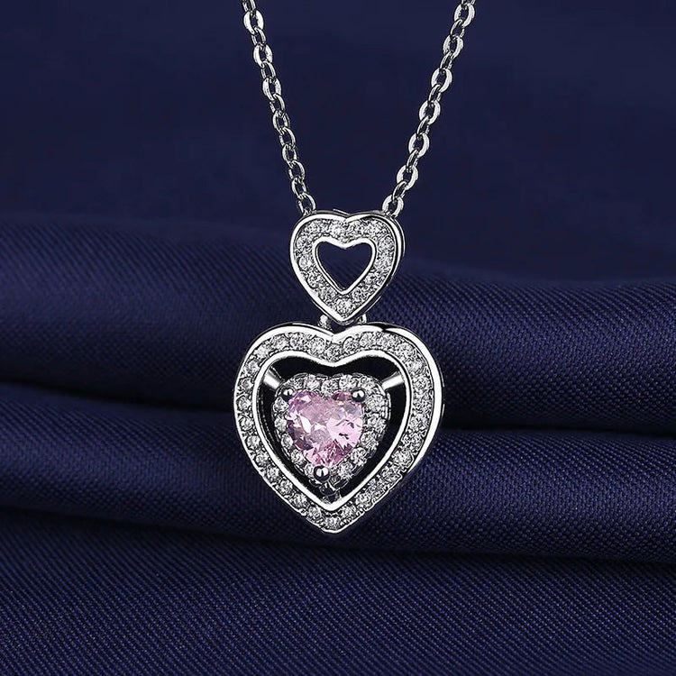 925 Sterling Silver Necklace For Women Round Pendent Sparkling Pave CZ Necklace Fashion Anniversary Birthday Jewelry Gifts N325 PlatiNum