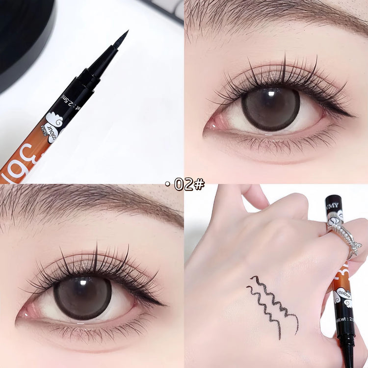 0.01mm Ultra Fine Liquid Eyeliner Pen Waterproof SmudgeProof Fast Drying Eyeliner Cotton Tip Long Lasting Black Eye Liner Makeup