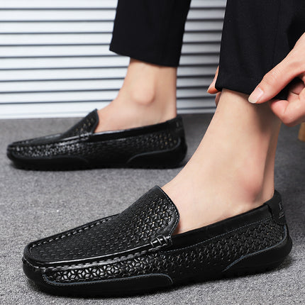 Scarpe casual da uomo di marca di lusso estiva Mocassini da uomo in vera pelle morbida Mocassini Designer italiano Scarpe da barca traspiranti