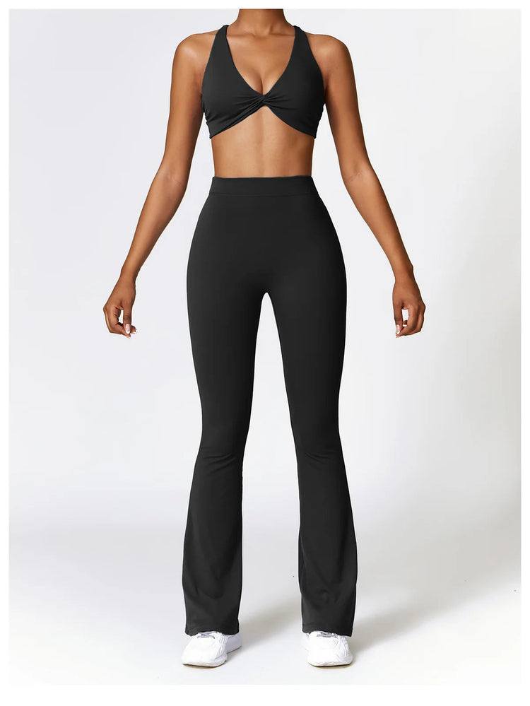 High Waist Flare Leggings Yoga Pants Women Wide Leg Pants Women Gym Workout Fitness Sports Flared Pants Latin Dance Trousers PlatiNum