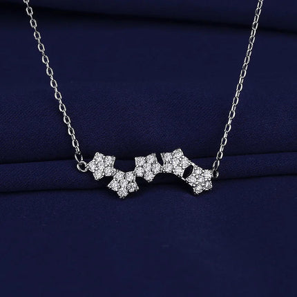925 Sterling Silver Necklace For Women Round Pendent Sparkling Pave CZ Necklace Fashion Anniversary Birthday Jewelry Gifts N325 PlatiNum