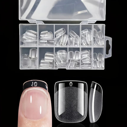 120Pcs Full Cover Press On Nail Tips Stiletto Almond Square Coffin French False Fake Soak Off Gel Nail Extension Tips Capsule Nail Tips