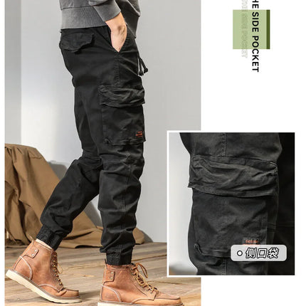 CAAYU Joggers Cargo Pants Men Casual Y2k MultiPocket Male Trousers Sweatpants Streetwear Techwear Tactical Track Black Pants Men