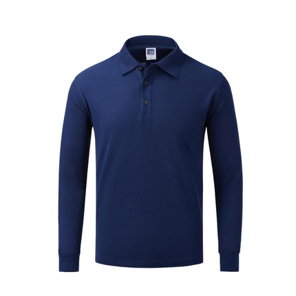 Long sleeve polo shirt in breathable cotton Personal Company Group Design Custom Logo print embroidery Casual men's and women's tops