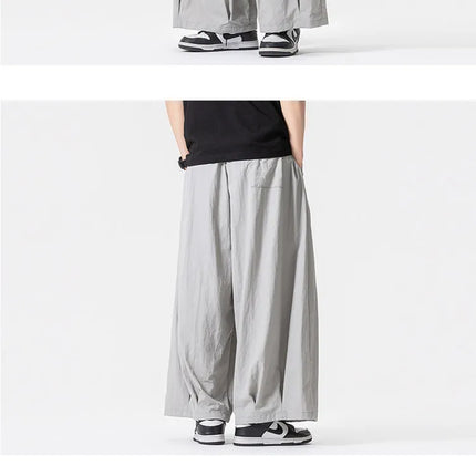 Pantaloni Harem Oversize da Uomo Leggeri Sottili Traspiranti Tinta Unita Stile Harajuku Gamba Larga Casual Moda Pantaloni Dritti Uomo 5XL