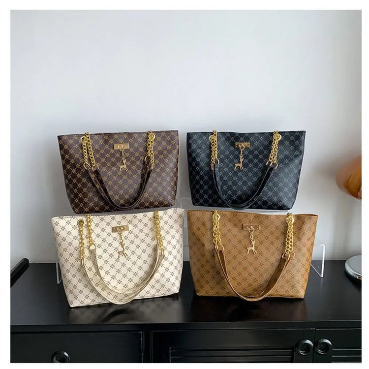 Women Luxury Design Tote Bag  Large Capacity Handbag Fashion Printing Shoulder Bag Trendy New Shopping Bag Purse PlatiNum