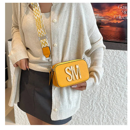 Cross-Border Style Camera Bag Fashionable Retro Women's Shoulder Slant Bag Small Square Bag Street Trend PU Material PlatiNum