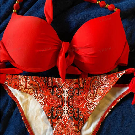 Sexy Push Up Bikini 2024 Costume da bagno donna Due pezzi Costumi da bagno Perizoma femminile Bikini Set Nuoto per costumi da bagno Biquini brasiliano platinumshop