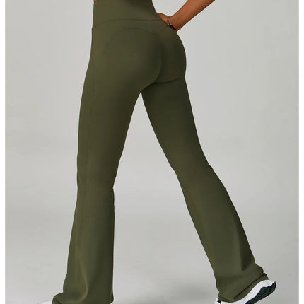 Flared Leggings Women's Wide-leg Pants High Waisted Hip lifting Yoga Pants Quick Drying Running Exercise Fitness Bell bottoms PlatiNum