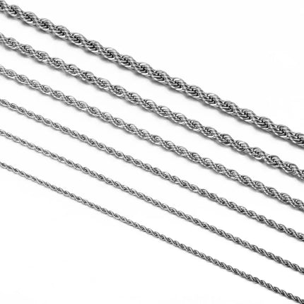 1 piece 925 sterling silver Width 2mm/3mm/4mm Rope Chain Necklace/Bracelet For Men Women Man Fashion Chain Necklace PlatiNum