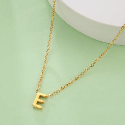 Skyrim Stainless Steel A-Z Initial Letter Necklace for Women Trend Minimalist Alphabet Choker Neck Chain Jewelry Birthday Gift PlatiNum