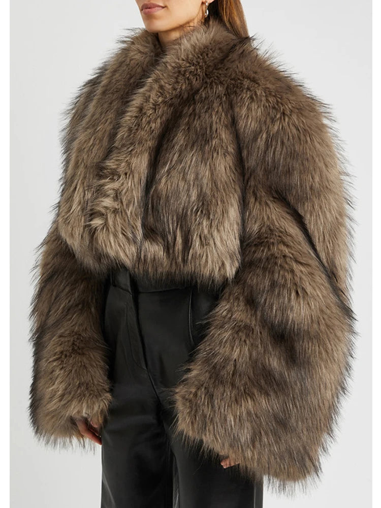 ZADORIN Luxury Trend Short Mink Coat Winter Faux Fur Coats Woman Clothing Oversized Fluffy Faux Fur Jacket Woman Fur Faux Coat