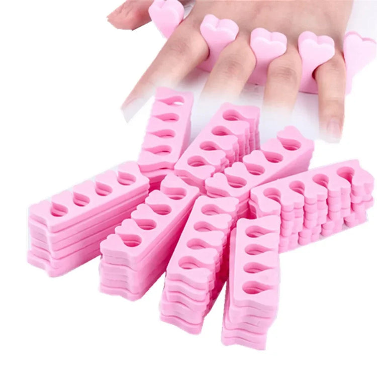 100Pcs/Pack Nail Art Finger Toe Separators Soft Heart-Shape Sponge Fingers Foot Separator Bulk Manicure Pedicure Care Tools Kits