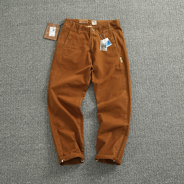 Spring And Autumn New American Retro 100% Cotton Multi-pocketed Washed Old Straight Casual Pants Loose Fashion Cargo Trousers