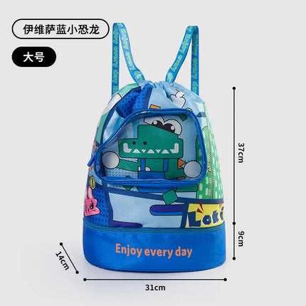 Kids' Swim Bag with Dry and Wet Separation Waterproof Swimming Bags Cute Cartoon Children's Beach Backpack Sports Bag