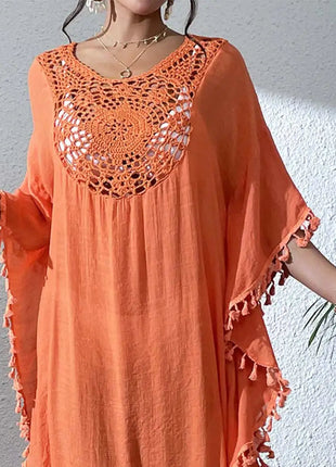 Abito Copricostume Estivo da Donna con Scollo Quadrato, Protezione Solare, Vestibilità Ampia, Traforato, per Spiaggia e Vacanze platinumshop