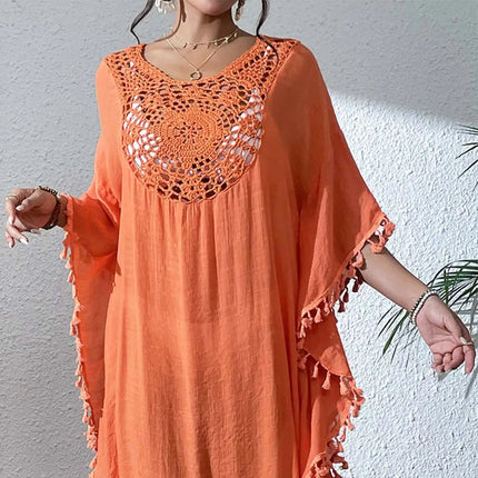 Abito Copricostume Estivo da Donna con Scollo Quadrato, Protezione Solare, Vestibilità Ampia, Traforato, per Spiaggia e Vacanze platinumshop