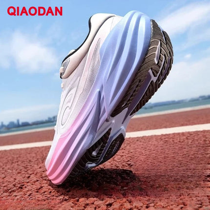 QIAODAN TG1.0 Women's 2026 Marathon Platform Racing Shock Running Shoes Long-distance Soft Rebound Sneakers QDB022253285 PlatiNum