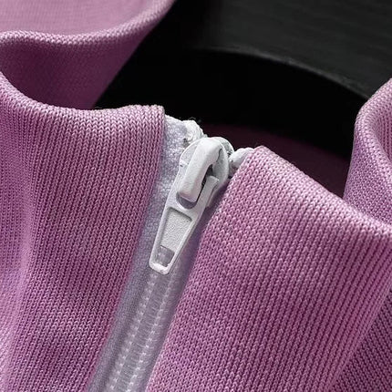 European and American new leisure sports suit men and women high-end fashion space cotton cardigan fashion two-piece large size PlatiNum